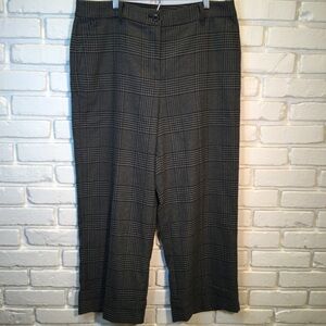 LOFT 14 Curvy Plaid HW Wide Leg Pant